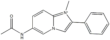 6-(acetylamino)-1-methyl-2-phenylimidazo[1,2-a]pyridin-1-ium 结构式