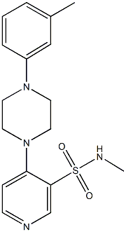 N-methyl-4-[4-(3-methylphenyl)-1-piperazinyl]-3-pyridinesulfonamide 结构式