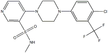 4-{4-[4-chloro-3-(trifluoromethyl)phenyl]-1-piperazinyl}-N-methyl-3-pyridinesulfonamide 结构式