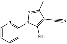 5-amino-3-methyl-1-(2-pyridinyl)-1H-pyrazole-4-carbonitrile 结构式