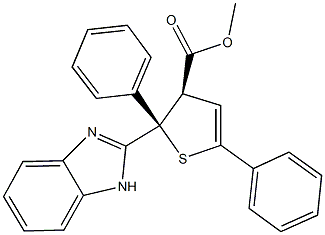 methyl 2-(1H-benzimidazol-2-yl)-2,5-diphenyl-2,3-dihydro-3-thiophenecarboxylate 结构式