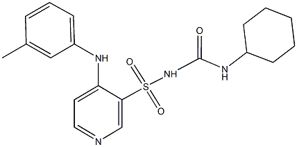 3-({[(cyclohexylamino)carbonyl]amino}sulfonyl)-4-(3-toluidino)pyridine 结构式