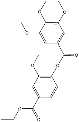 4-(ethoxycarbonyl)-2-methoxyphenyl 3,4,5-trimethoxybenzoate 结构式