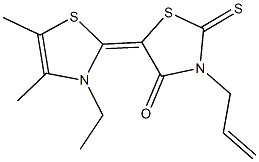 3-allyl-5-(3-ethyl-4,5-dimethyl-1,3-thiazol-2(3H)-ylidene)-2-thioxo-1,3-thiazolidin-4-one 结构式