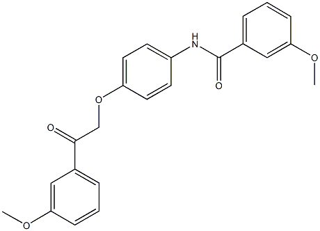 3-methoxy-N-{4-[2-(3-methoxyphenyl)-2-oxoethoxy]phenyl}benzamide 结构式