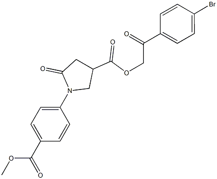 2-(4-bromophenyl)-2-oxoethyl 1-[4-(methoxycarbonyl)phenyl]-5-oxo-3-pyrrolidinecarboxylate 结构式