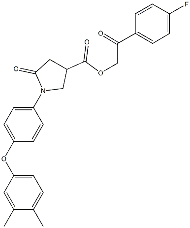 2-(4-fluorophenyl)-2-oxoethyl 1-[4-(3,4-dimethylphenoxy)phenyl]-5-oxo-3-pyrrolidinecarboxylate 结构式