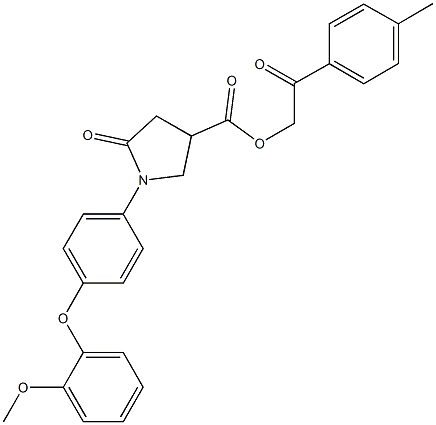 2-(4-methylphenyl)-2-oxoethyl 1-[4-(2-methoxyphenoxy)phenyl]-5-oxo-3-pyrrolidinecarboxylate 结构式