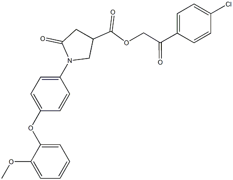 2-(4-chlorophenyl)-2-oxoethyl 1-[4-(2-methoxyphenoxy)phenyl]-5-oxo-3-pyrrolidinecarboxylate 结构式