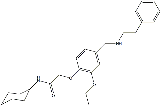 N-cyclohexyl-2-(2-ethoxy-4-{[(2-phenylethyl)amino]methyl}phenoxy)acetamide 结构式