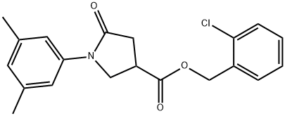 2-chlorobenzyl 1-(3,5-dimethylphenyl)-5-oxo-3-pyrrolidinecarboxylate 结构式