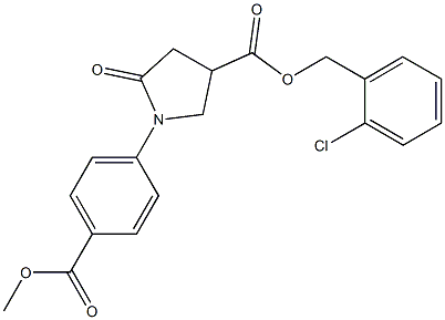 2-chlorobenzyl 1-[4-(methoxycarbonyl)phenyl]-5-oxo-3-pyrrolidinecarboxylate 结构式