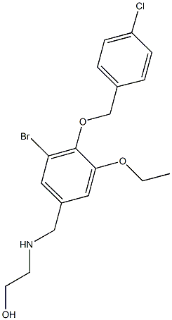 2-({3-bromo-4-[(4-chlorobenzyl)oxy]-5-ethoxybenzyl}amino)ethanol 结构式