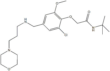 N-(tert-butyl)-2-[2-chloro-6-methoxy-4-({[3-(4-morpholinyl)propyl]amino}methyl)phenoxy]acetamide 结构式