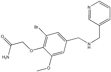 2-(2-bromo-6-methoxy-4-{[(3-pyridinylmethyl)amino]methyl}phenoxy)acetamide 结构式