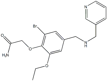 2-(2-bromo-6-ethoxy-4-{[(3-pyridinylmethyl)amino]methyl}phenoxy)acetamide 结构式