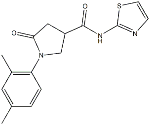 1-(2,4-dimethylphenyl)-5-oxo-N-(1,3-thiazol-2-yl)-3-pyrrolidinecarboxamide 结构式