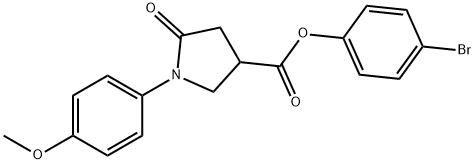 4-bromophenyl 1-(4-methoxyphenyl)-5-oxo-3-pyrrolidinecarboxylate 结构式