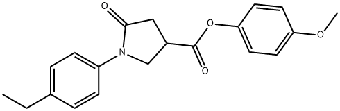 4-methoxyphenyl 1-(4-ethylphenyl)-5-oxo-3-pyrrolidinecarboxylate 结构式
