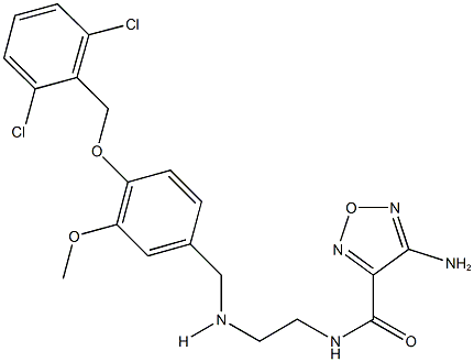 4-amino-N-[2-({4-[(2,6-dichlorobenzyl)oxy]-3-methoxybenzyl}amino)ethyl]-1,2,5-oxadiazole-3-carboxamide 结构式