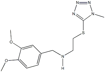 N-(3,4-dimethoxybenzyl)-N-{2-[(1-methyl-1H-tetraazol-5-yl)sulfanyl]ethyl}amine 结构式