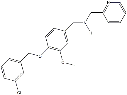 N-{4-[(3-chlorobenzyl)oxy]-3-methoxybenzyl}-N-(2-pyridinylmethyl)amine 结构式