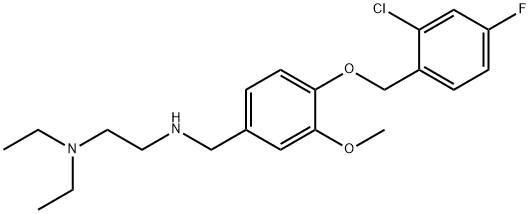 N-{4-[(2-chloro-4-fluorobenzyl)oxy]-3-methoxybenzyl}-N-[2-(diethylamino)ethyl]amine 结构式