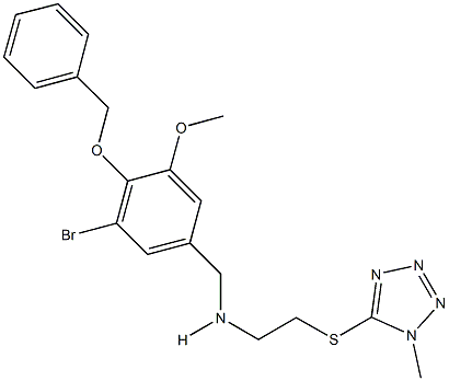 N-[4-(benzyloxy)-3-bromo-5-methoxybenzyl]-N-{2-[(1-methyl-1H-tetraazol-5-yl)sulfanyl]ethyl}amine 结构式