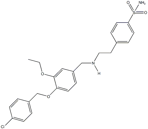 4-[2-({4-[(4-chlorobenzyl)oxy]-3-ethoxybenzyl}amino)ethyl]benzenesulfonamide 结构式