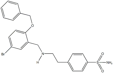 4-(2-{[2-(benzyloxy)-5-bromobenzyl]amino}ethyl)benzenesulfonamide 结构式