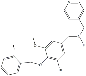 N-{3-bromo-4-[(2-fluorobenzyl)oxy]-5-methoxybenzyl}-N-(4-pyridinylmethyl)amine 结构式