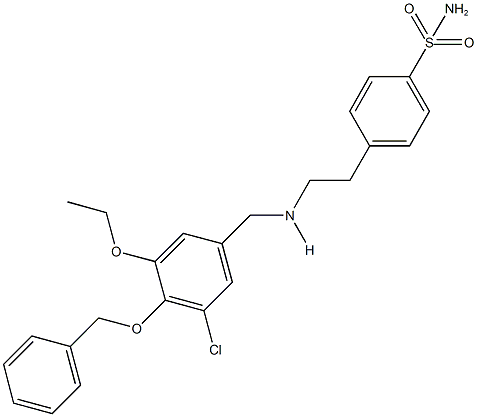 4-(2-{[4-(benzyloxy)-3-chloro-5-ethoxybenzyl]amino}ethyl)benzenesulfonamide 结构式