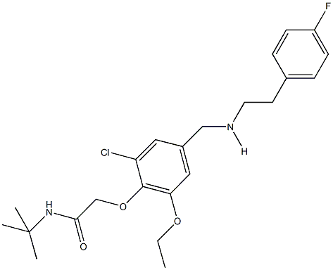 N-(tert-butyl)-2-[2-chloro-6-ethoxy-4-({[2-(4-fluorophenyl)ethyl]amino}methyl)phenoxy]acetamide 结构式