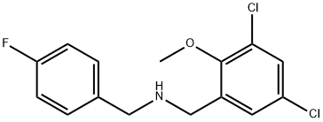 N-(3,5-dichloro-2-methoxybenzyl)-N-(4-fluorobenzyl)amine 结构式