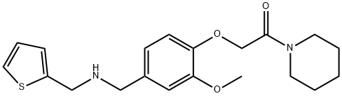 N-{3-methoxy-4-[2-oxo-2-(1-piperidinyl)ethoxy]benzyl}-N-(2-thienylmethyl)amine 结构式