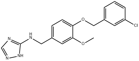 N-{4-[(3-chlorobenzyl)oxy]-3-methoxybenzyl}-N-(1H-1,2,4-triazol-3-yl)amine 结构式