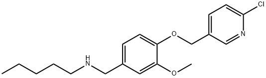 N-{4-[(6-chloro-3-pyridinyl)methoxy]-3-methoxybenzyl}-N-pentylamine 结构式