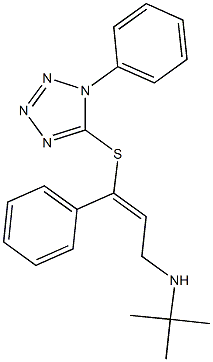 N-(tert-butyl)-N-{3-phenyl-3-[(1-phenyl-1H-tetraazol-5-yl)sulfanyl]-2-propenyl}amine 结构式