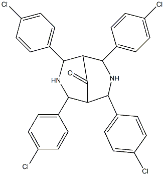 2,4,6,8-tetrakis(4-chlorophenyl)-3,7-diazabicyclo[3.3.1]nonan-9-one 结构式