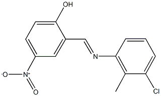 2-{[(3-chloro-2-methylphenyl)imino]methyl}-4-nitrophenol 结构式