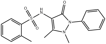 N-(1,5-dimethyl-3-oxo-2-phenyl-2,3-dihydro-1H-pyrazol-4-yl)-2-methylbenzenesulfonamide 结构式