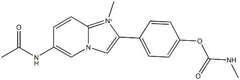 4-[6-(acetylamino)-1-methylimidazo[1,2-a]pyridin-1-ium-2-yl]phenyl methylcarbamate 结构式