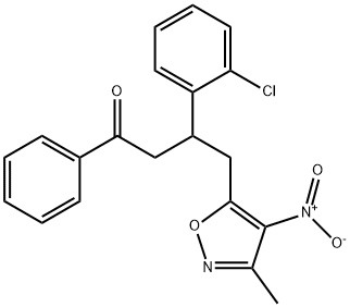 3-(2-chlorophenyl)-4-{4-nitro-3-methyl-5-isoxazolyl}-1-phenyl-1-butanone 结构式