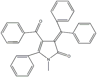4-benzoyl-3-(diphenylmethylene)-1-methyl-5-phenyl-1,3-dihydro-2H-pyrrol-2-one 结构式