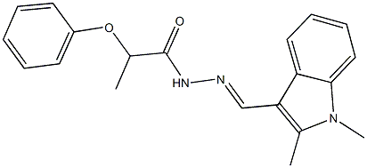 N'-[(1,2-dimethyl-1H-indol-3-yl)methylene]-2-phenoxypropanohydrazide 结构式