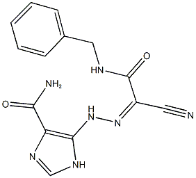 5-{2-[2-(benzylamino)-1-cyano-2-oxoethylidene]hydrazino}-1H-imidazole-4-carboxamide 结构式