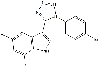 3-[1-(4-bromophenyl)-1H-tetraazol-5-yl]-5,7-difluoro-1H-indole 结构式