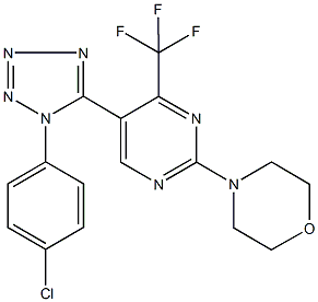 4-[5-[1-(4-chlorophenyl)-1H-tetraazol-5-yl]-4-(trifluoromethyl)-2-pyrimidinyl]morpholine 结构式