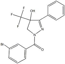 1-(3-bromobenzoyl)-3-phenyl-4-(trifluoromethyl)-4,5-dihydro-1H-pyrazol-4-ol 结构式