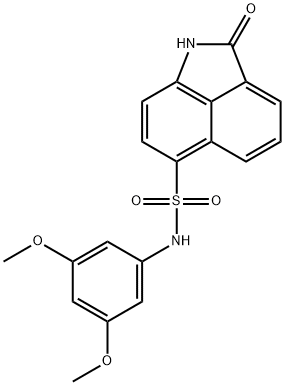 N-(3,5-dimethoxyphenyl)-2-oxo-1,2-dihydrobenzo[cd]indole-6-sulfonamide 结构式